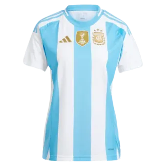 A blue and white striped shirt with an adidas logo on the front