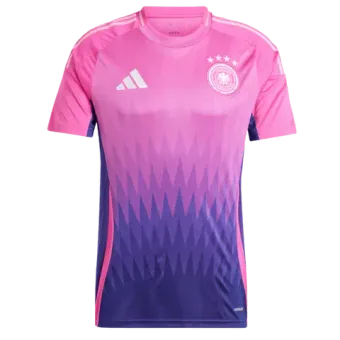 It is a pink and purple shirt with a gradient design.