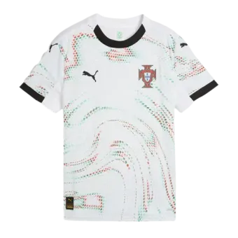 A white t-shirt with a black collar and sleeves