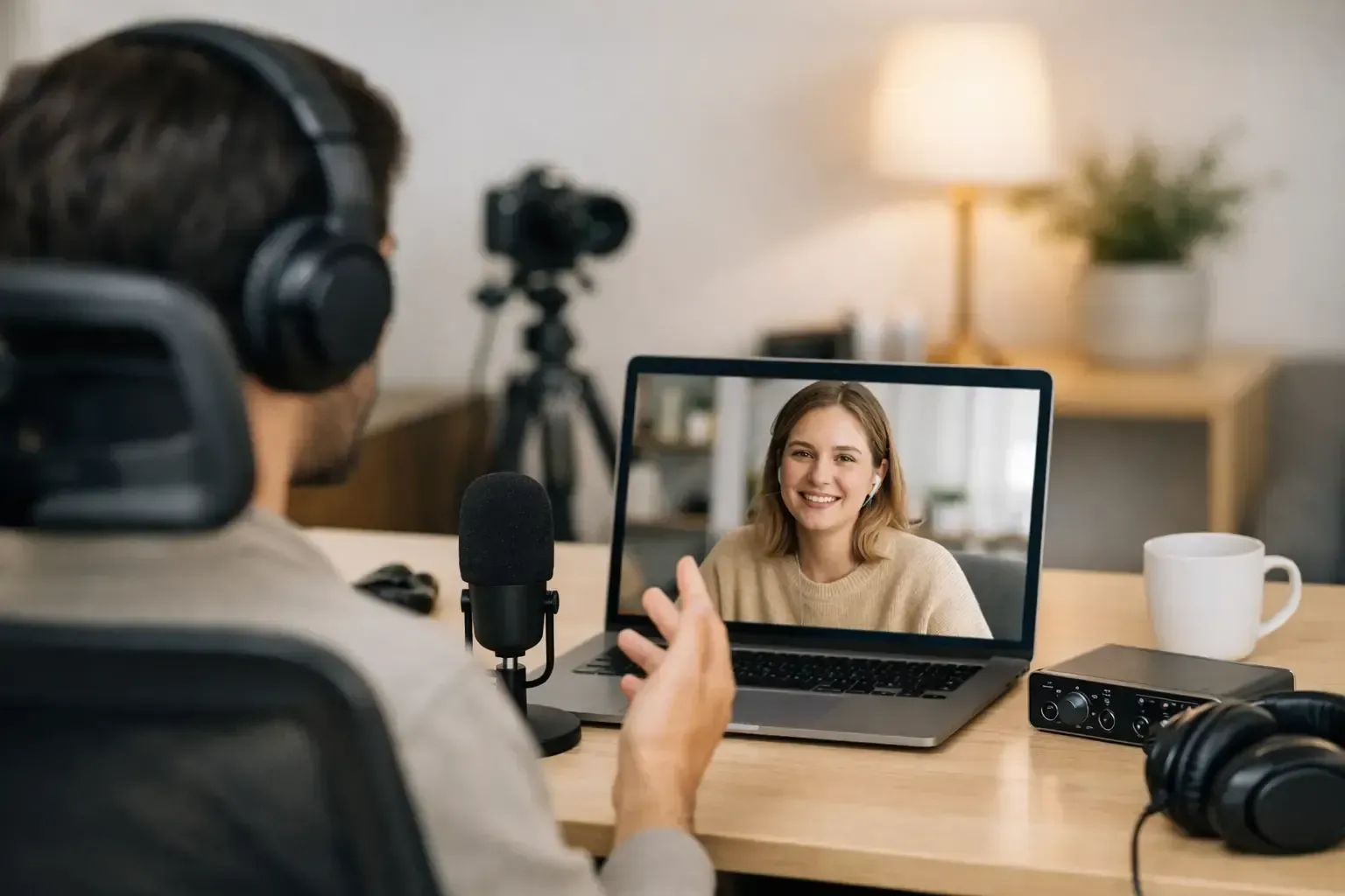 Profesional trabajando buscando mejorar el audio en las video llamadas