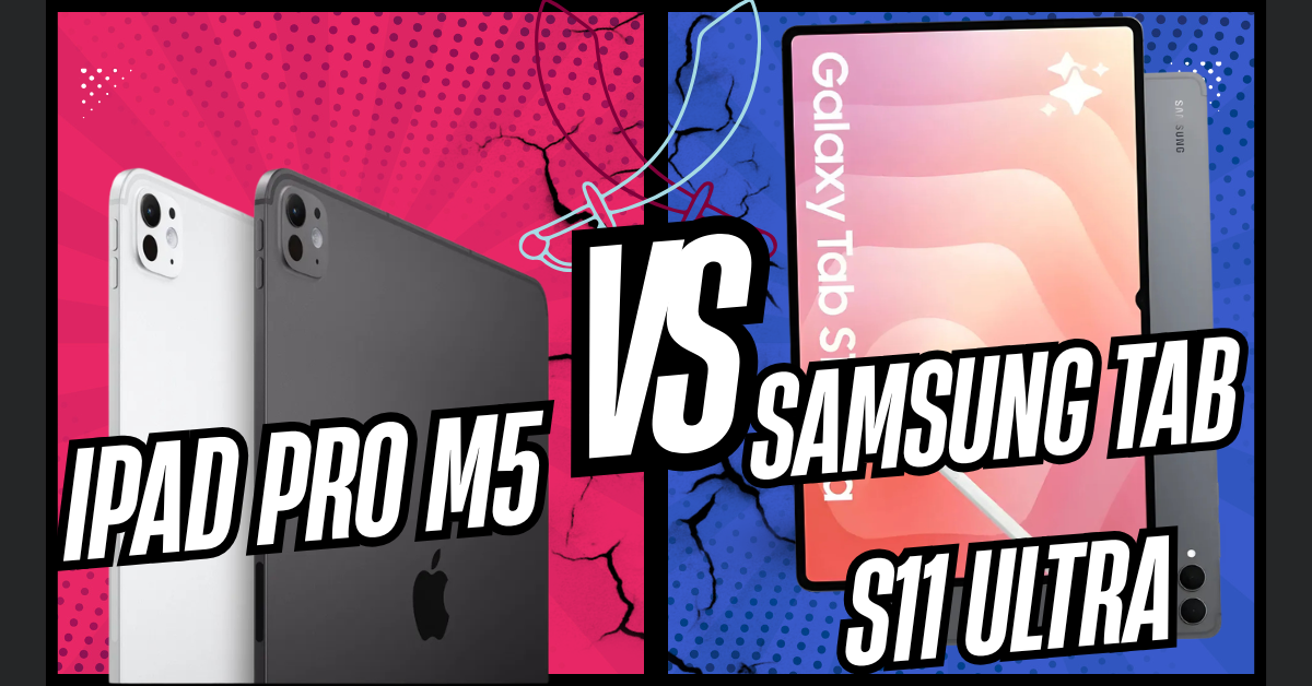 Comparativa visual iPad Pro M5 azul y Samsung Galaxy Tab S11 Ultra