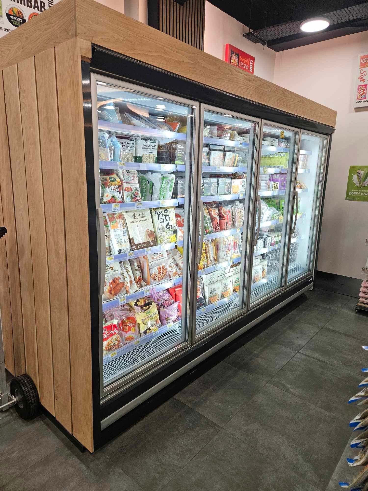 Full Glass Door Frozen Food Display Chiller Case