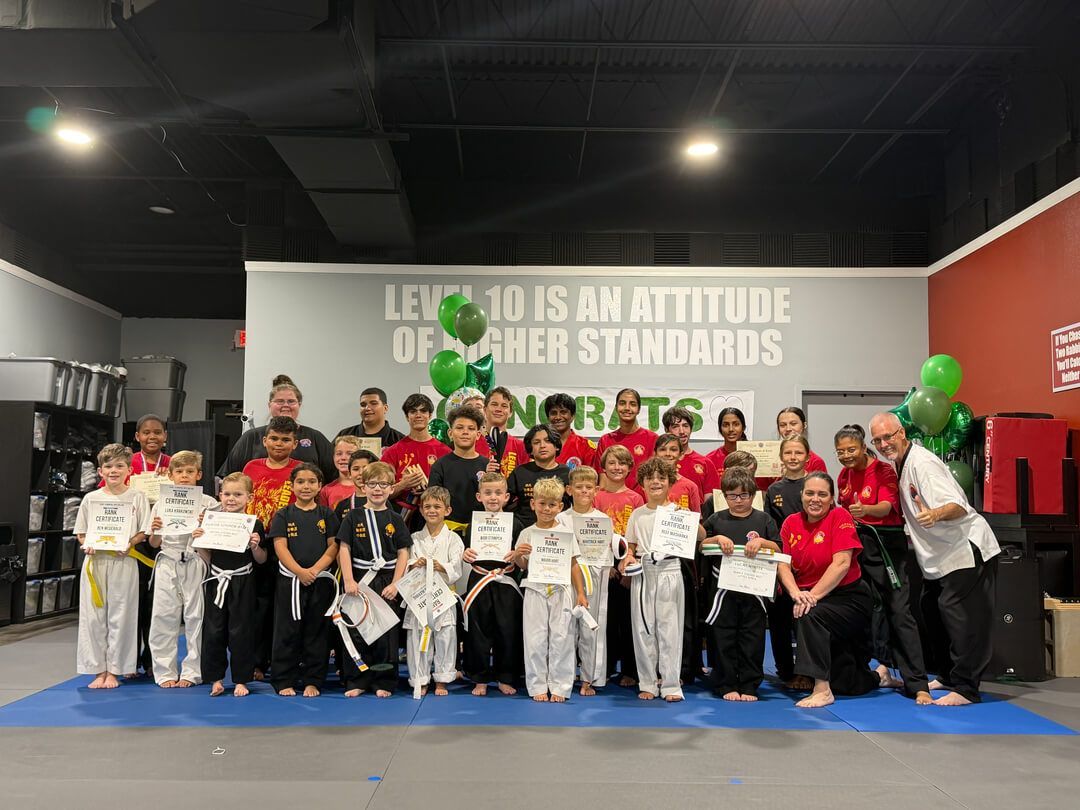 Group of students at Level 10 Martial Arts College in Palm Harbor