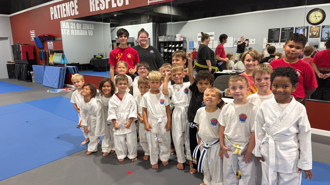 Preschool group of martial artists in Palm Harbor.