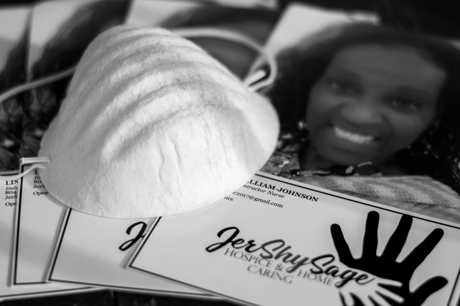 JerShySage business cards and face mask