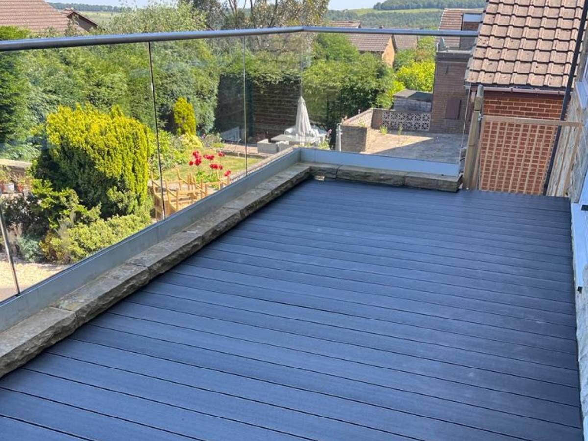 Raised composite decking installation with in Deepcar Sheffield
