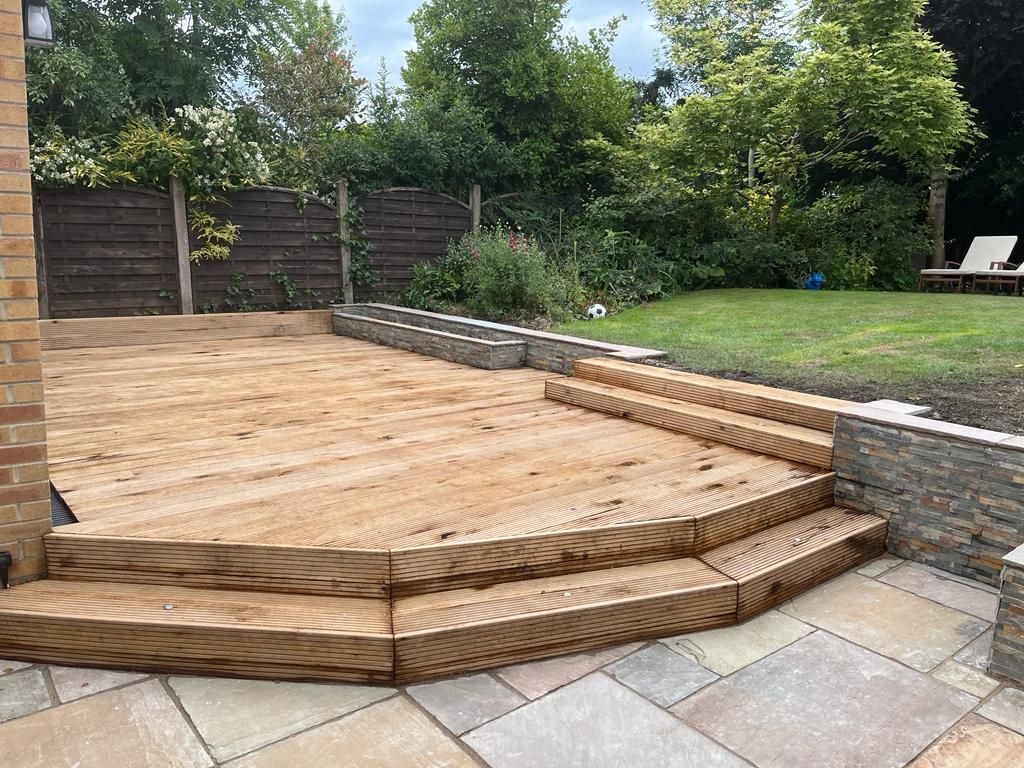 Oakwood decking installation with in Bradway Sheffield