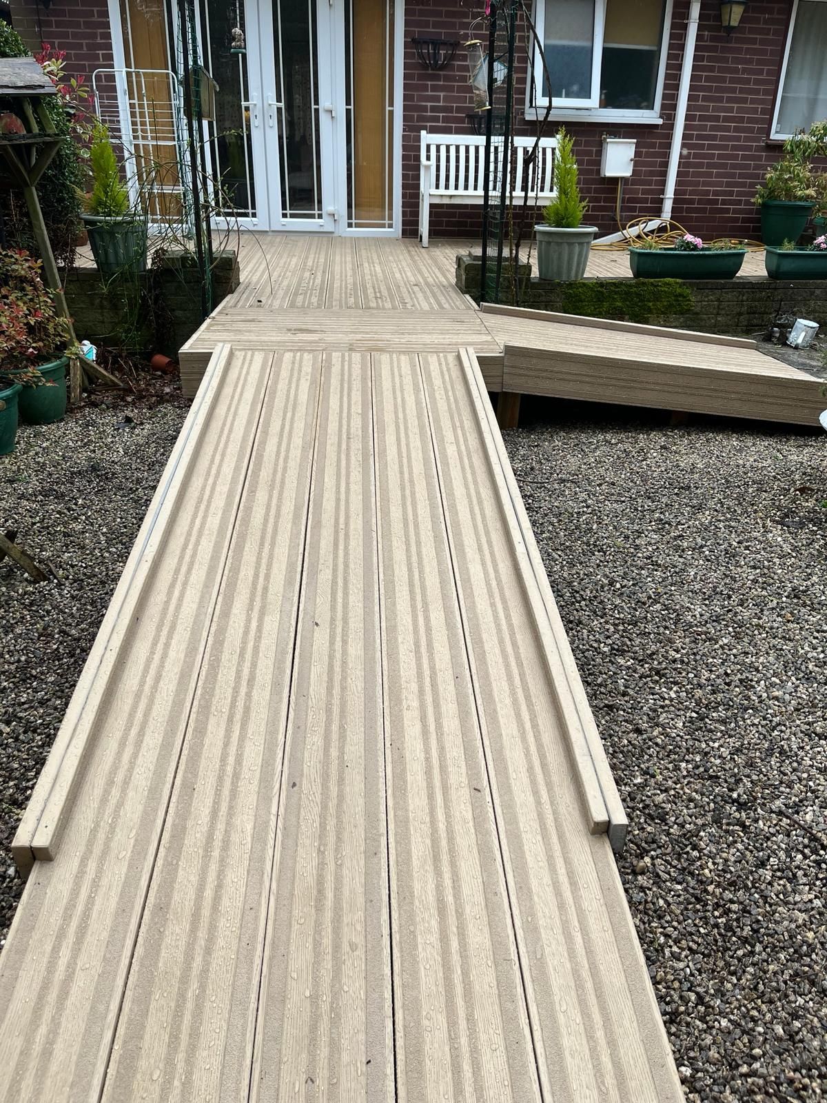Decking Sheffield decking design to provide wheelchair access to the garden