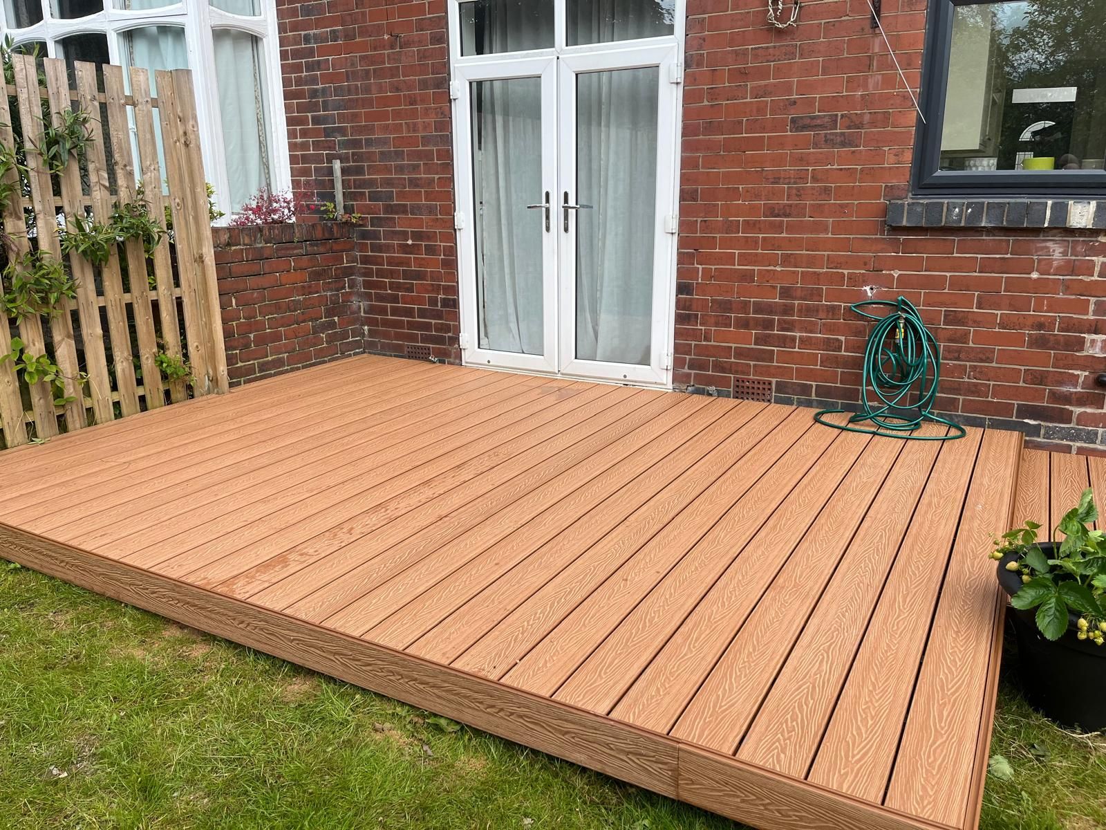 Decking Sheffield teak composite decking idea for a small garden in Sheffield