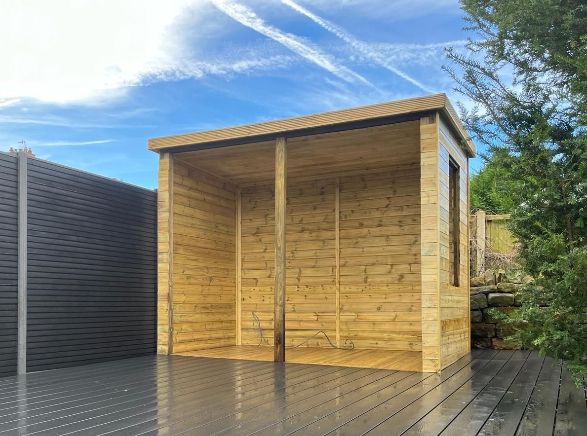 building a garden office in Sheffield ready for patio doors