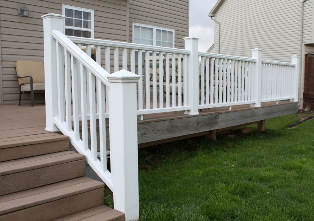 White balustrade with light timber decking in Greystones