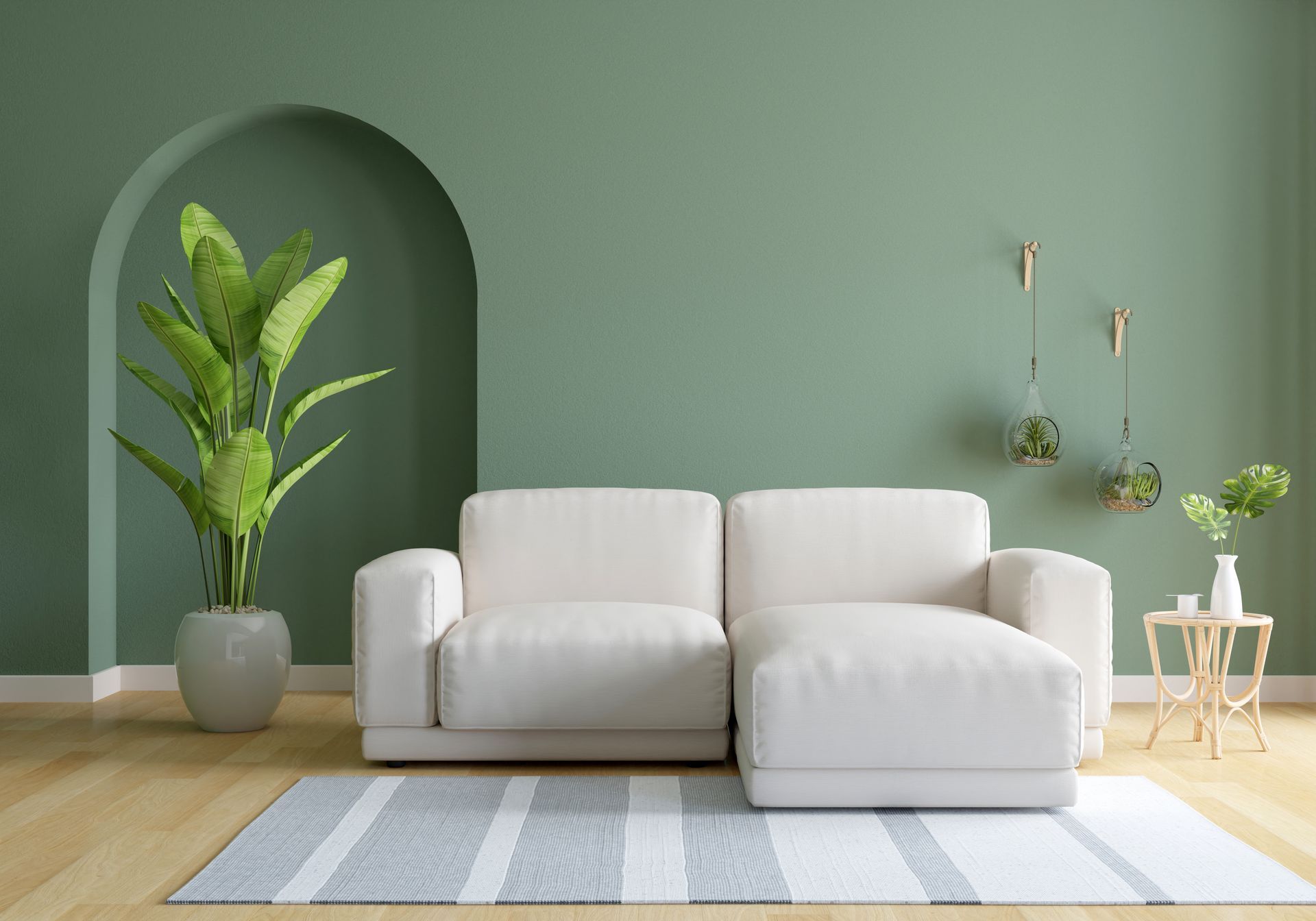 sofa green living room