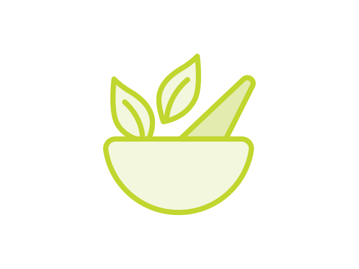 icon showing mortar and pestle to represent natural medicine