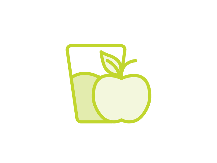 icon showing a glass of water and an apple