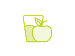 icon showing a glass of water and an apple