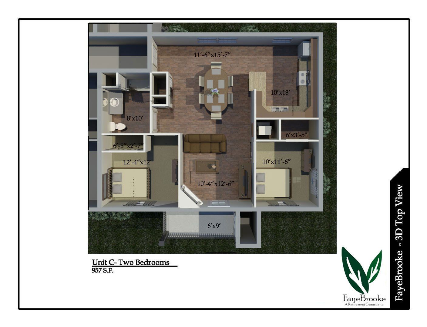 Unit C – Two Bedrooms