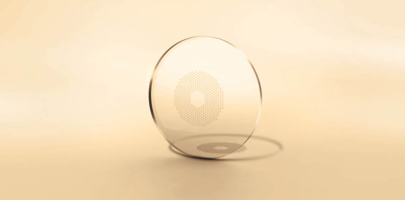 A visual representation of the MiYOSMART spectacle lens featuring D.I.M.S technology. Image supplied by HOYA Lens UK