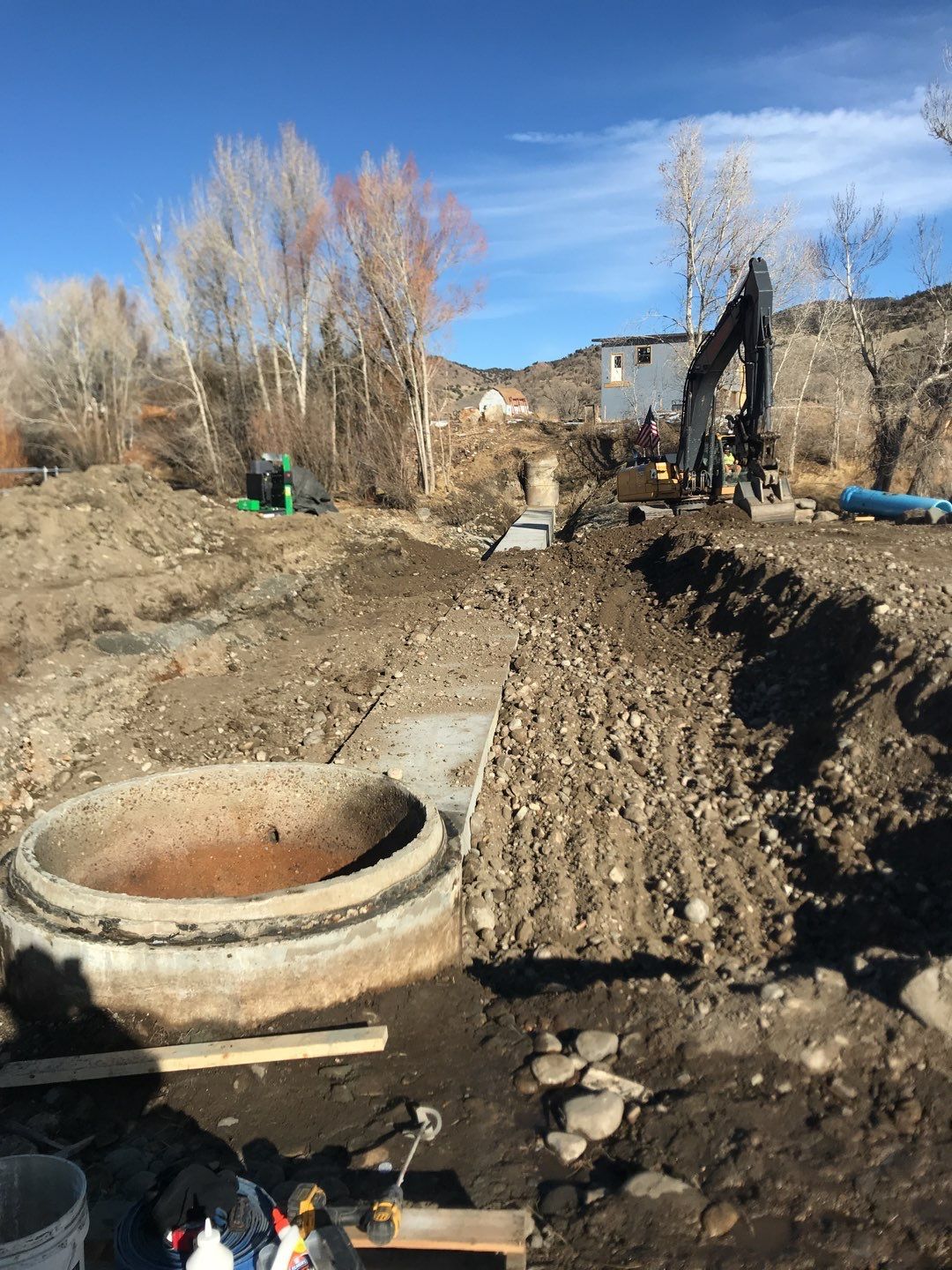 Dirt being laid over pipe project