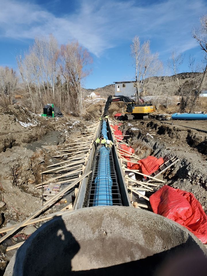 River Start Pipe being built