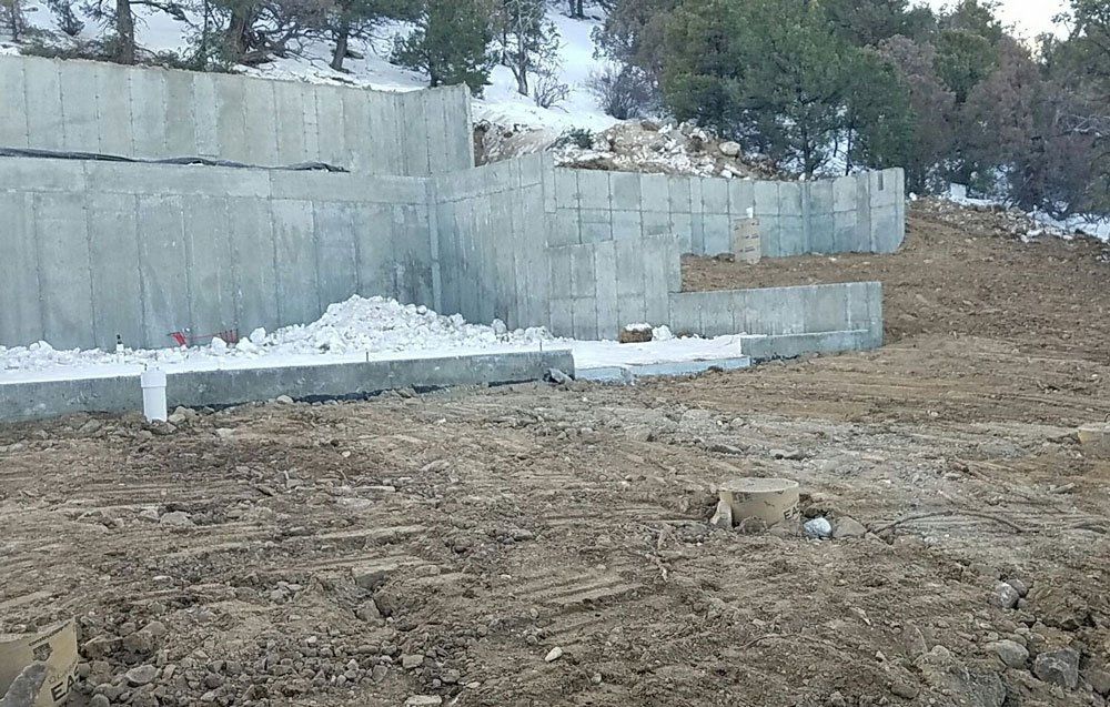 Concrete being formed for foundation