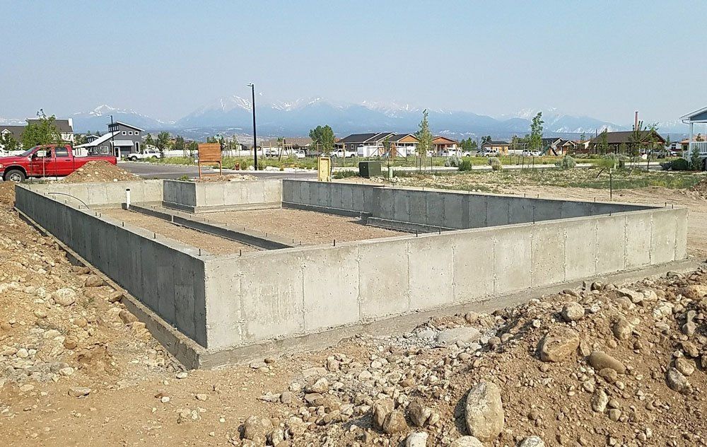 Concrete being constructed.