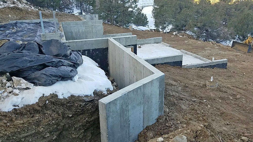 Foundation being built on slope