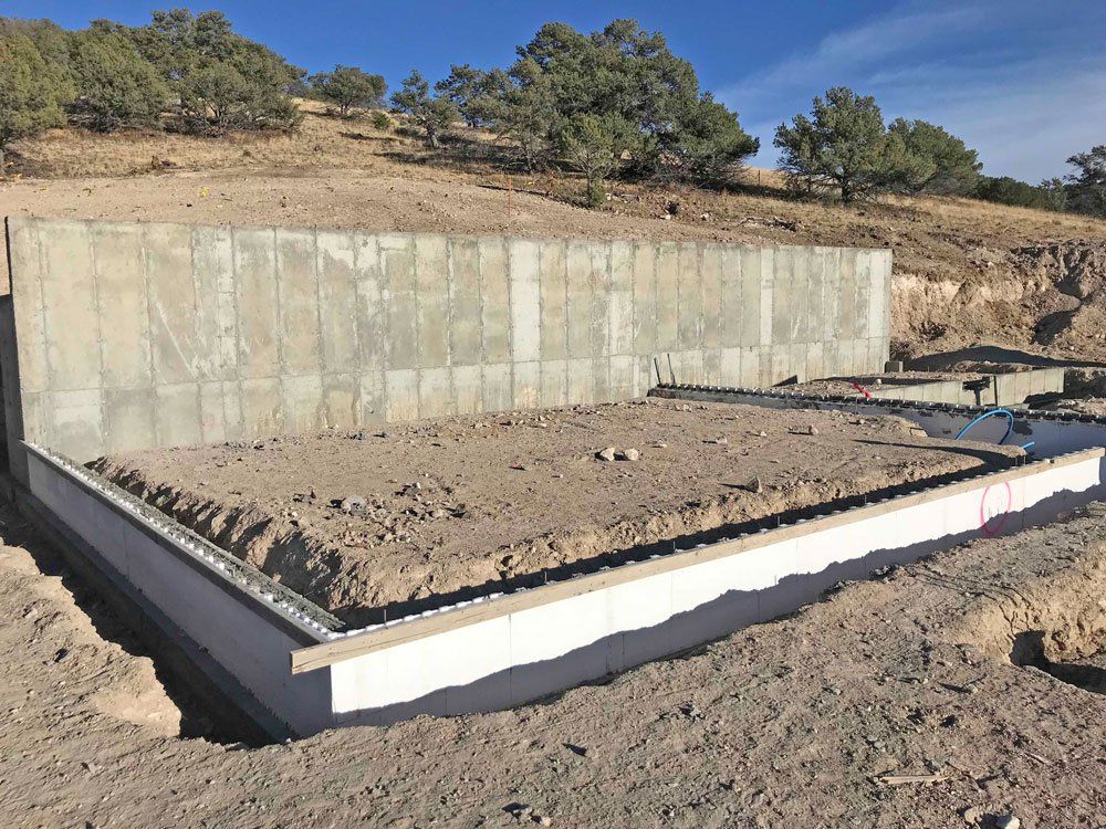 Foundation of basement level being built