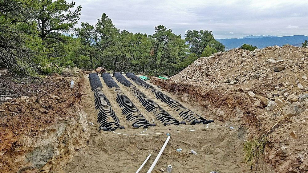 Septic Drain Field being Installed Wide View