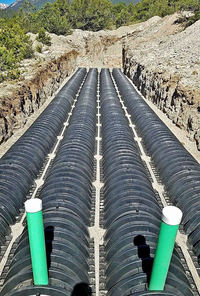 Septic Drain Field being Installed Narrow View