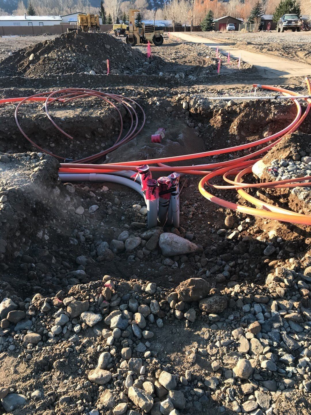 Pipes being laid for subdivision