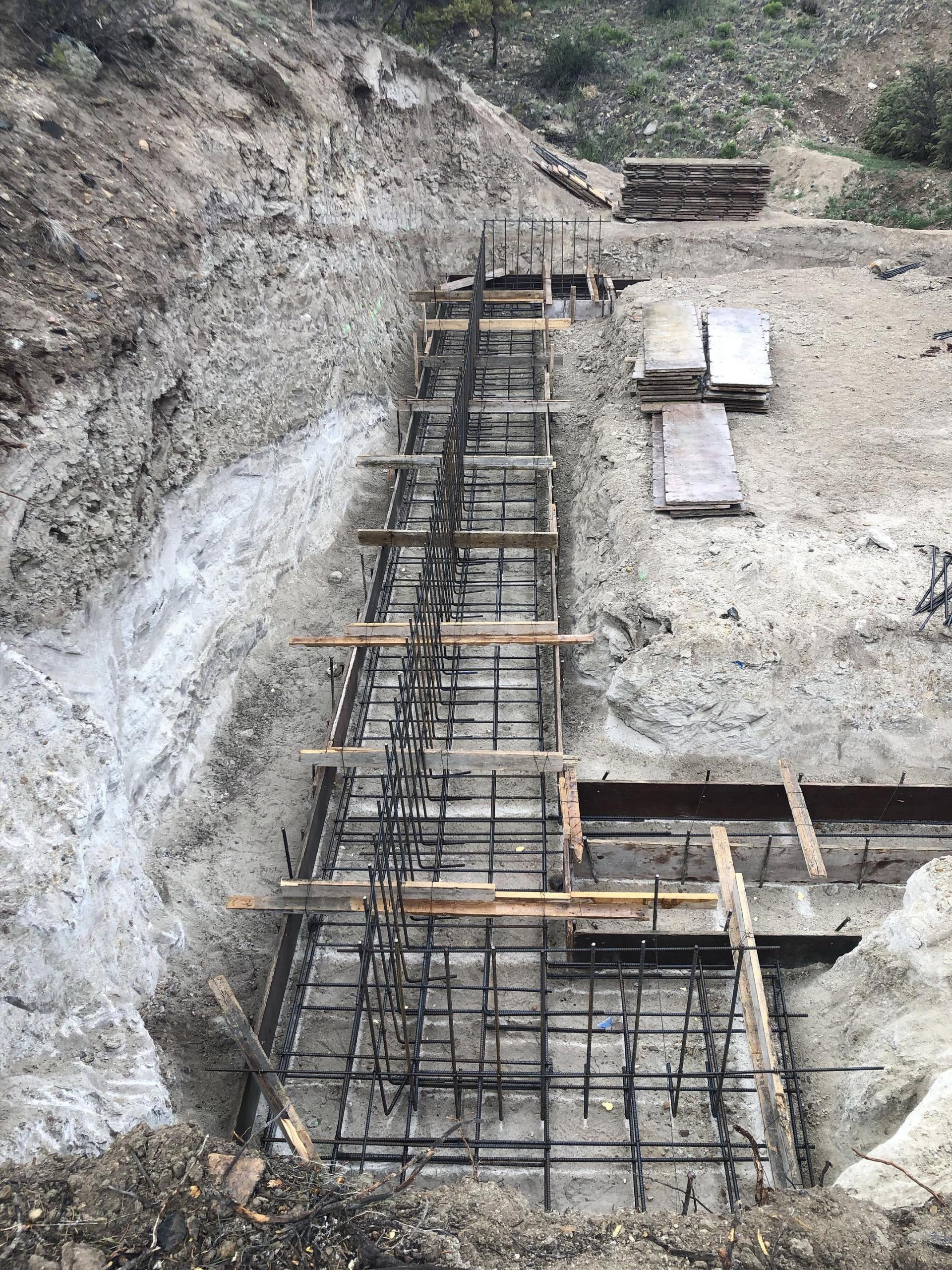 Forms ready to lay concrete foundation