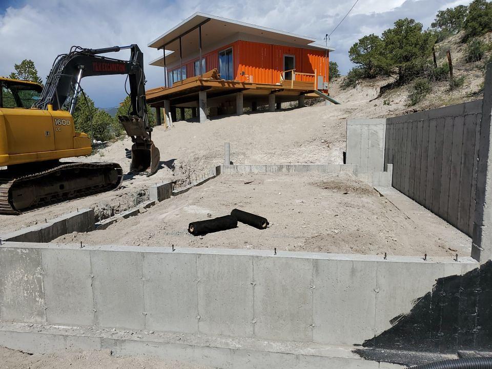 New building foundation being laid - Concrete