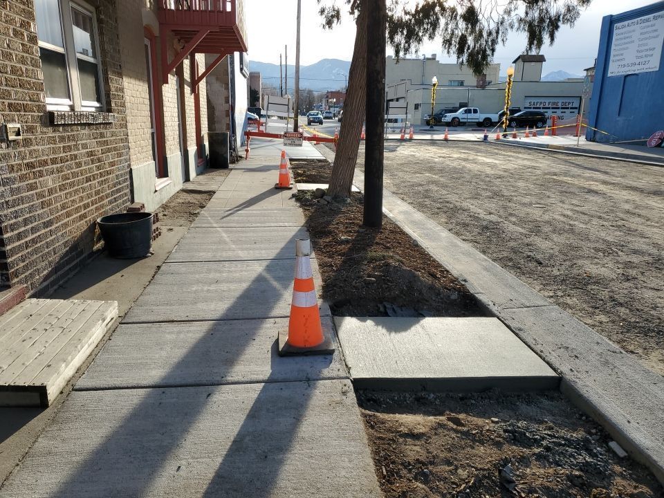 Concrete Sidewalk Drying in Sun