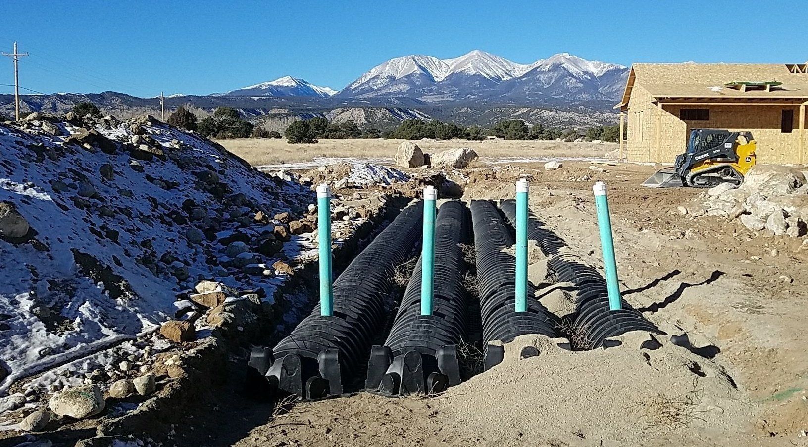 Drain Field being installed for Septic System