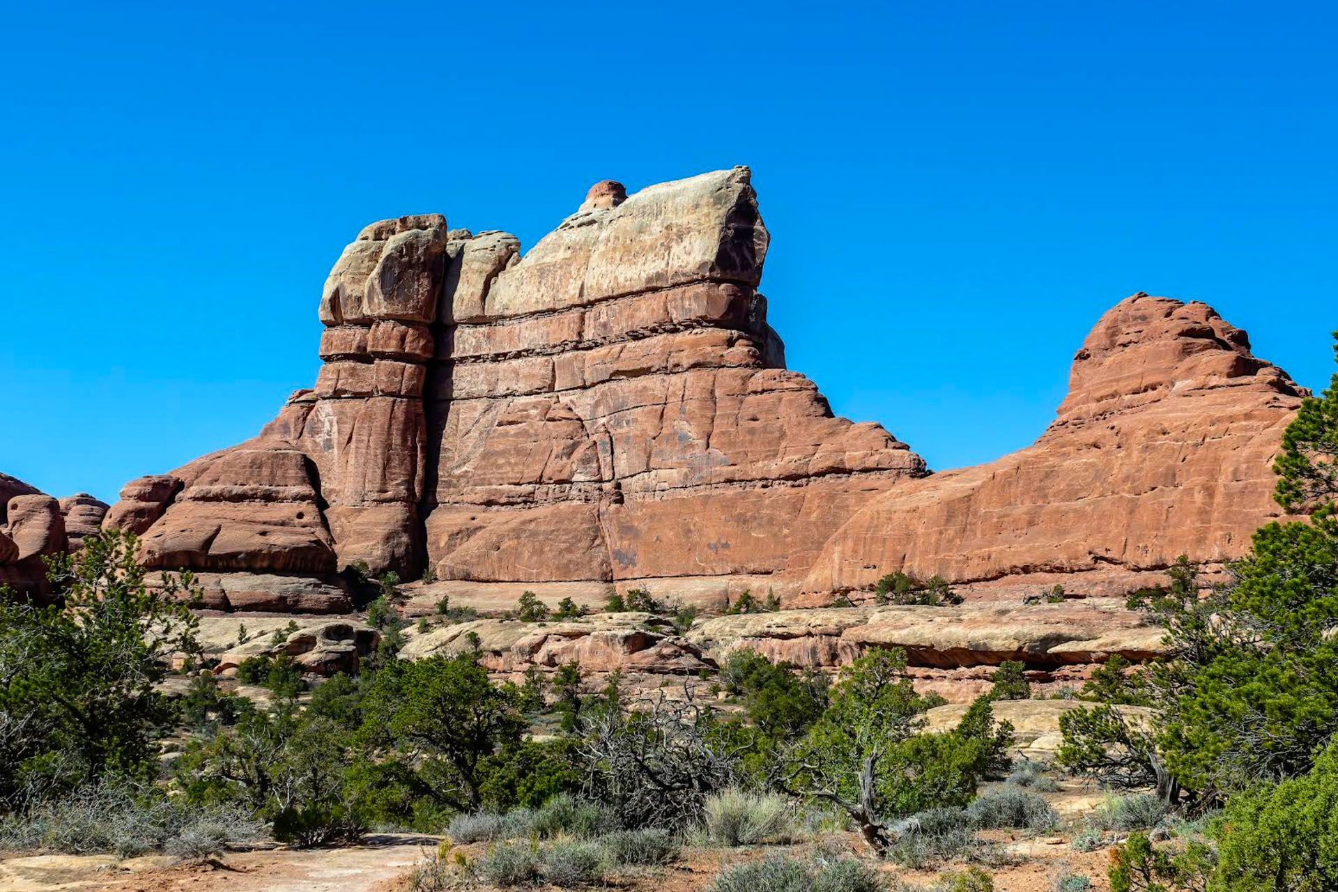Distinct sandstone shapes are shown as some of the views from the elephant hill jeep trail.
