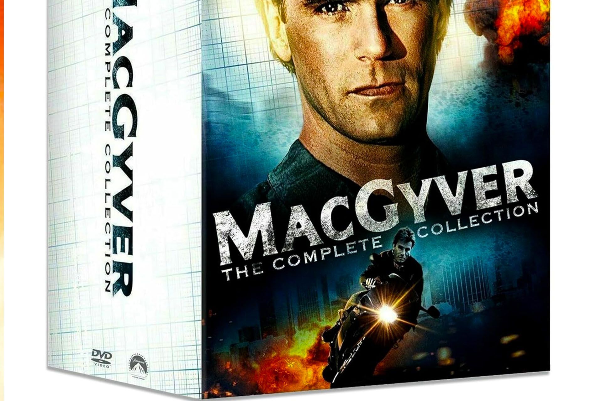MacGyver: The Complete Collection DVD box set with Richard Dean Anderson on cover.
