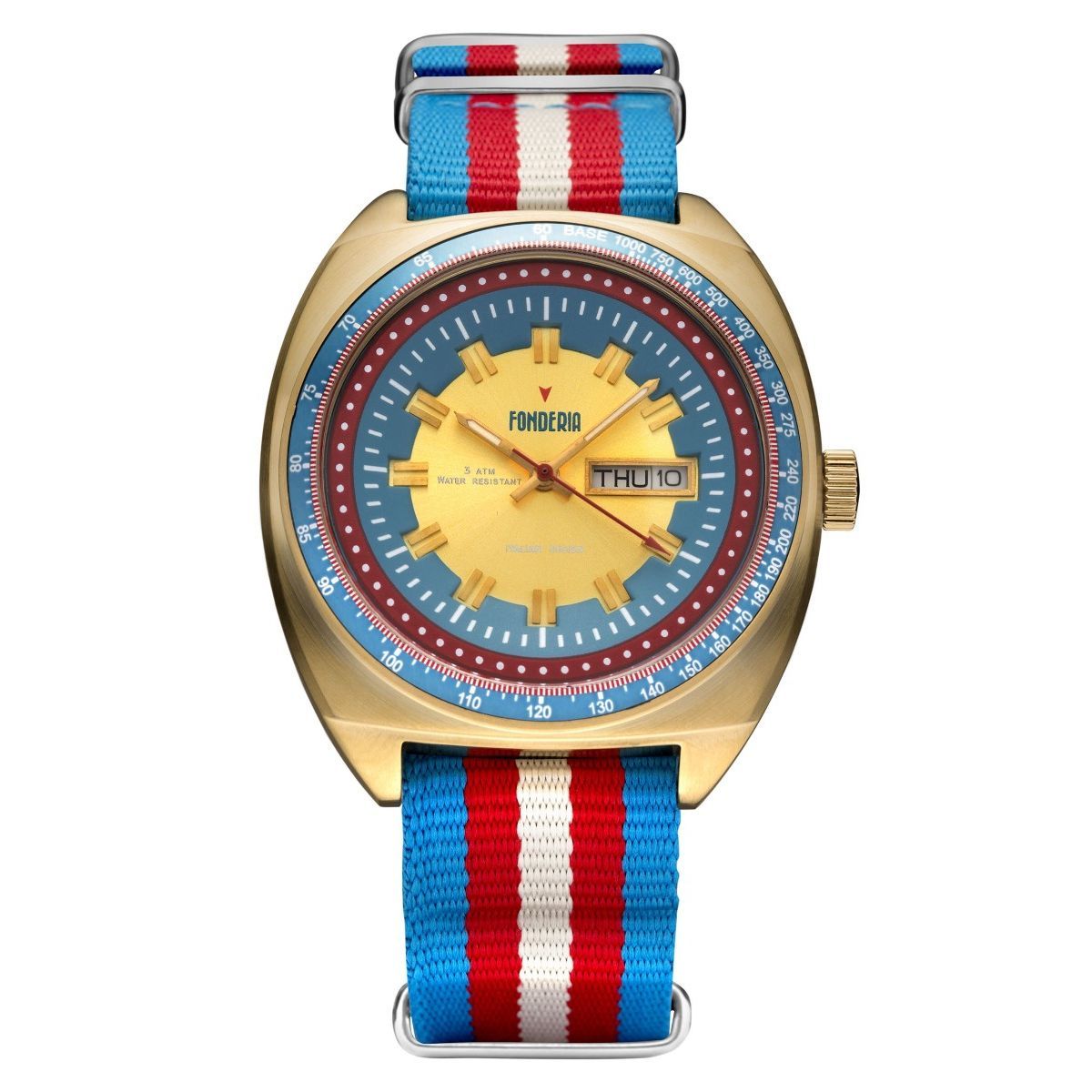 orologio fonderia con cinturino colorato a righe