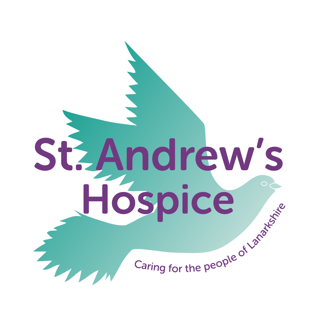 A logo for st. andrew 's hospice caring for the people of lanarkshire