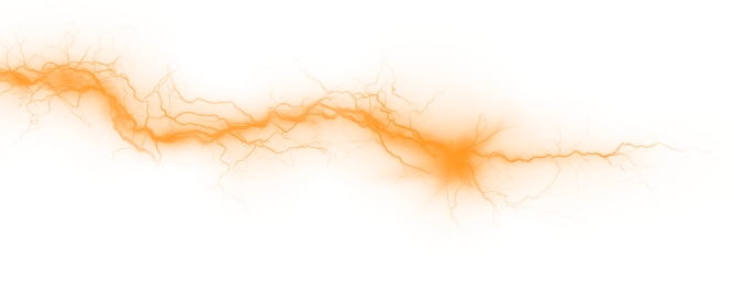 Orange lightning bolt-like energy effect against a white background. | Highlands Complete Auto