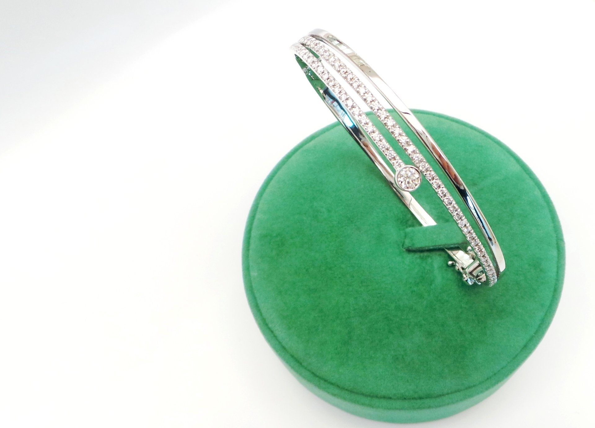 Cattelan Gioielli - bracciale modello doppio giro  oro bianco 750 e diamanti