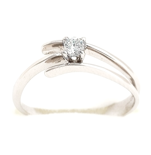 Cattelan - anello in oro bianco 750 con diamante - mod.  Cometa