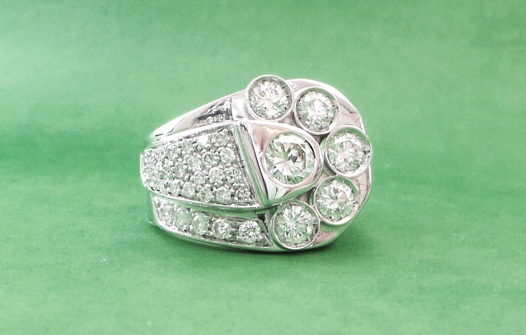 Cattelan - anello oro bianco 750 e diamanti - mod. spring