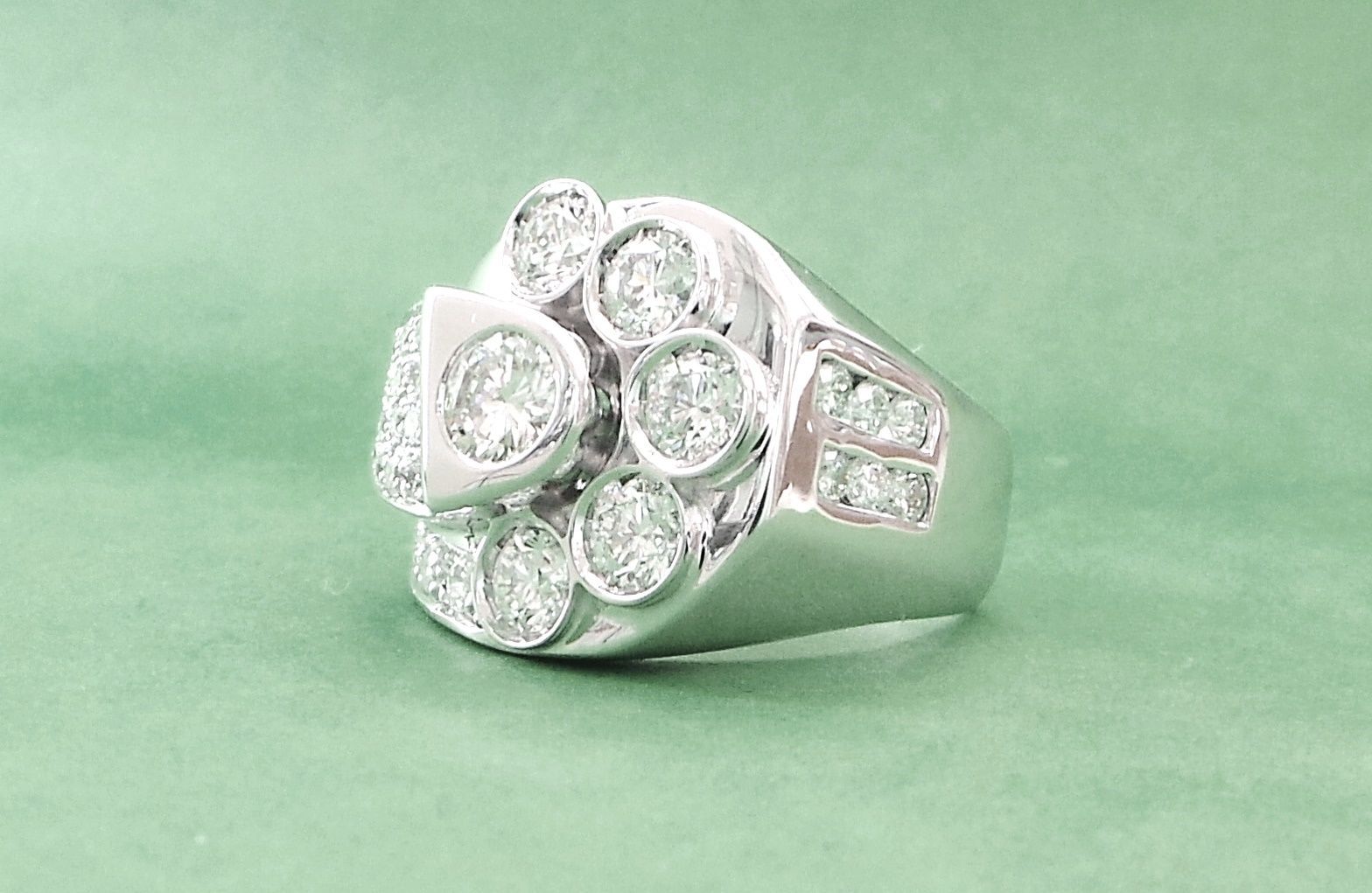 Cattelan - anello oro bianco 750 e diamanti - mod. spring