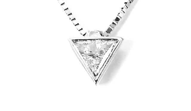 Cattelan - diamante triangolare -  oro bianco 750