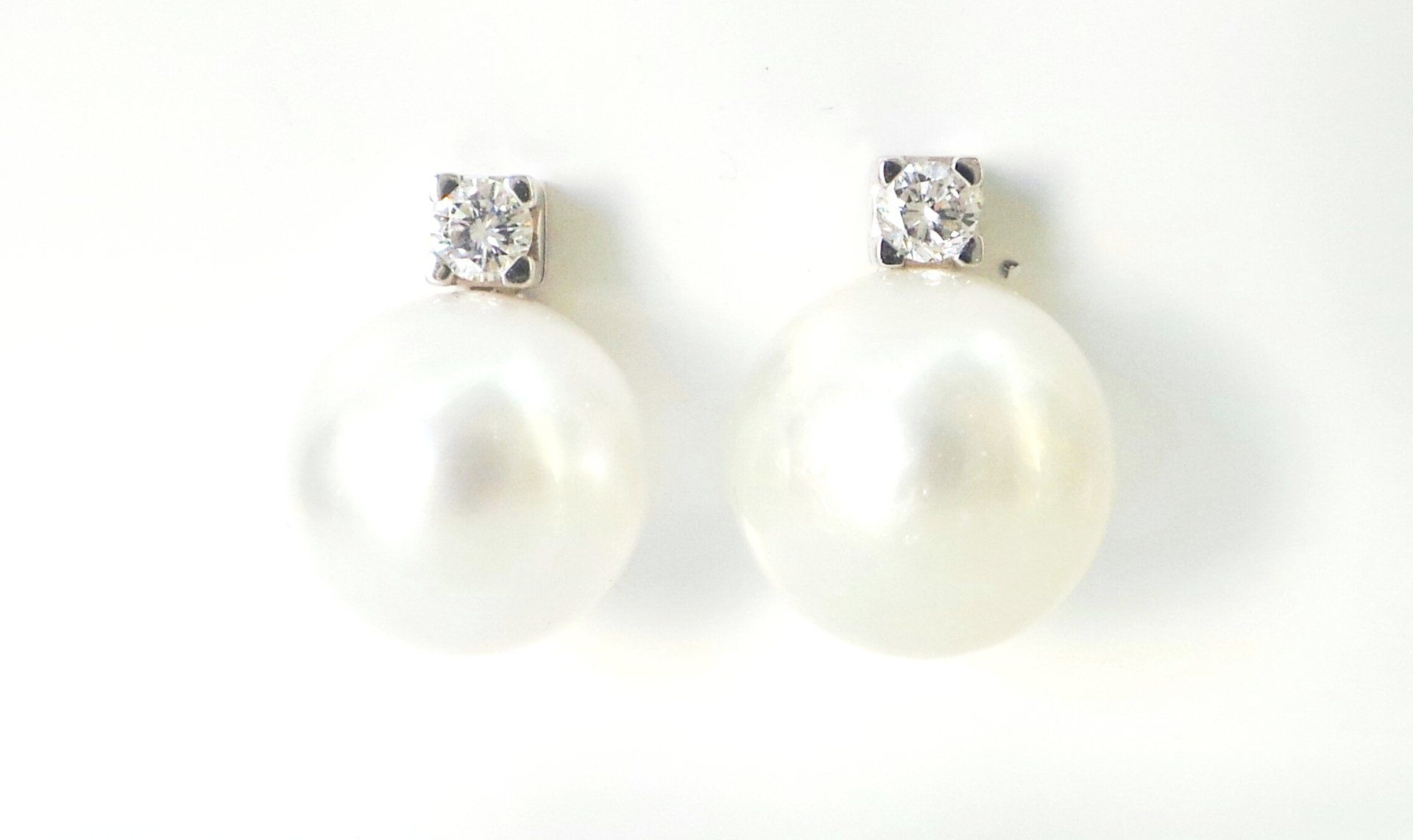 Cattelan - orecchini oro bianco 750 Perle Australiane e Diamanti