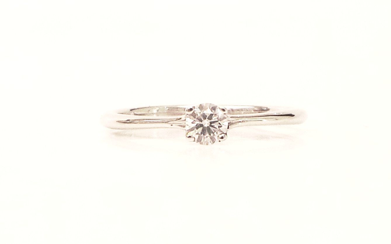 Orecchini Donna Oro Bianco 14kt (585) Con Diamante Solitario 0,08 Ct - Fatti A Mano In Italia - Orovi In Elegante Custodia Regalo
