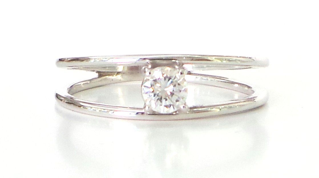 Cattelan - anello in oro bianco 750 con diamante - mod. Ginevra