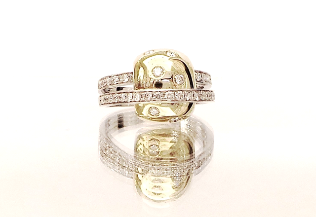 anello in oro bianco 750 - diamanti - mod. anelli di Saturno
