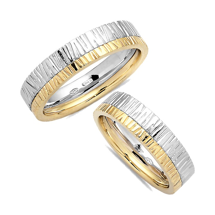 Lenval - mod. vibrazioni - F330 yw - oro bianco e giallo 750