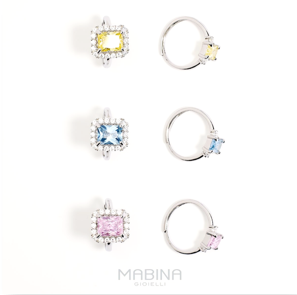 MABINA anelli a pavè in argento